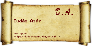 Dudás Azár névjegykártya